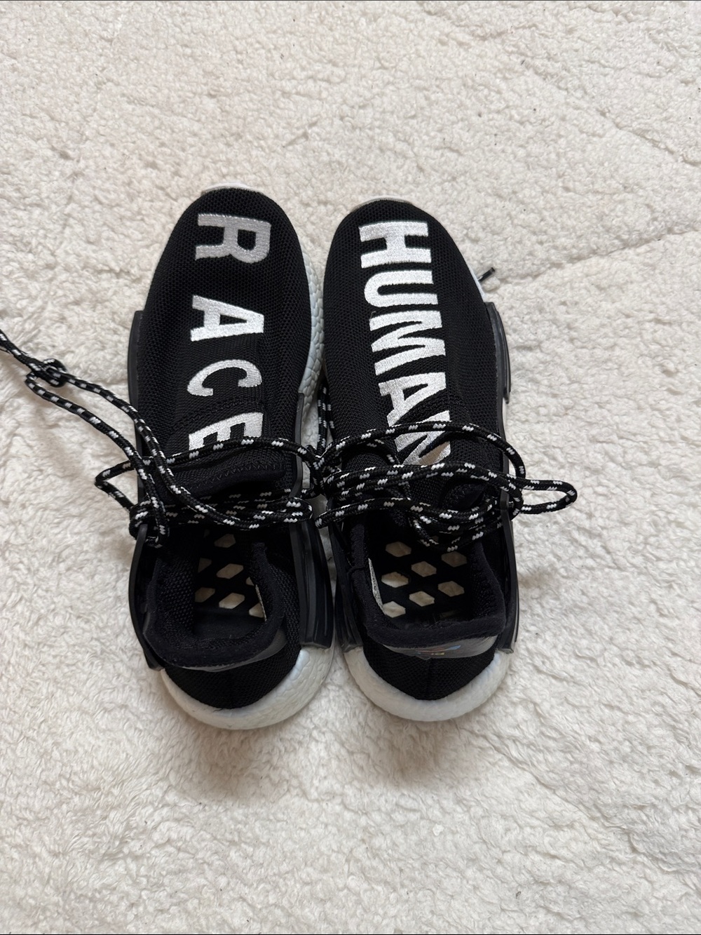 Black adidas “HUMAN RACE" Slip-On Sneakers